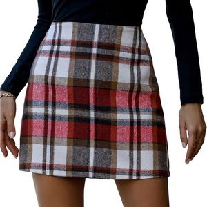 Plaid High Waist Mini Skirt